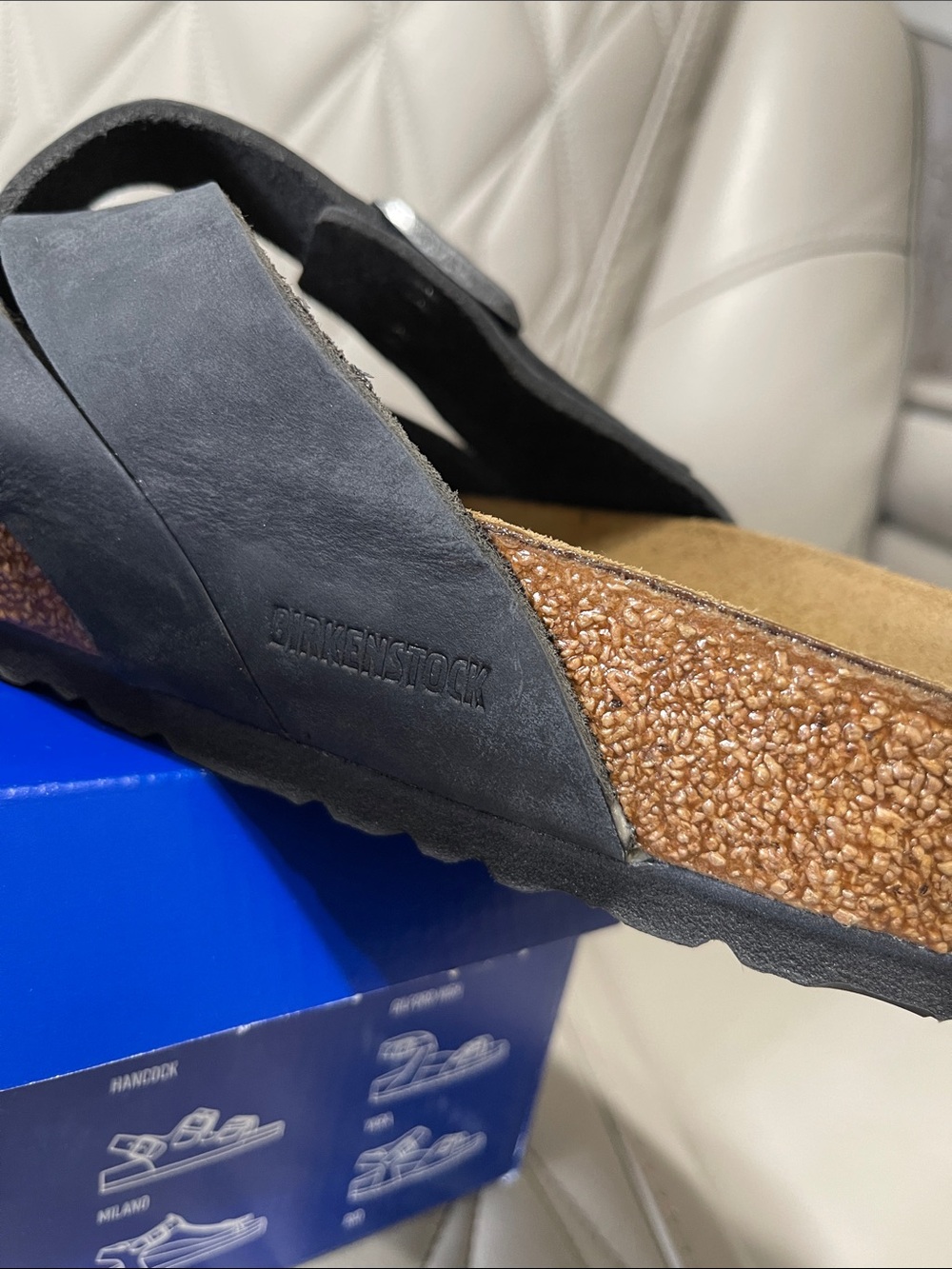 Birkenstock Lugano Sandals in Black and Cork - Picture 8 of 12